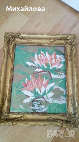 Гоблен "Водни лилии", снимка 4 - Гоблени - 44636255