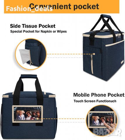 Нова Сгъваема мека хладилна чанта за храна пътуване пикник плаж къмпинг, снимка 4 - Хладилни чанти - 39139919