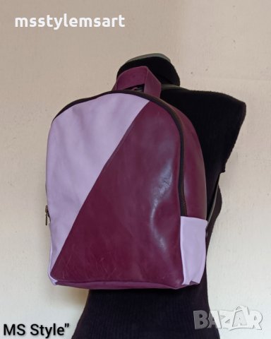 Дамска раница от естествена кожа! Ръчна изработка!, снимка 6 - Чанти - 34422100