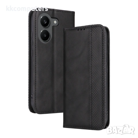 Ретро Кожен Калъф Портфейл за Xiaomi Redmi Turbo 5 5G / Poco X8 Pro 5G - Магнитен, Стойка, Слотове, 