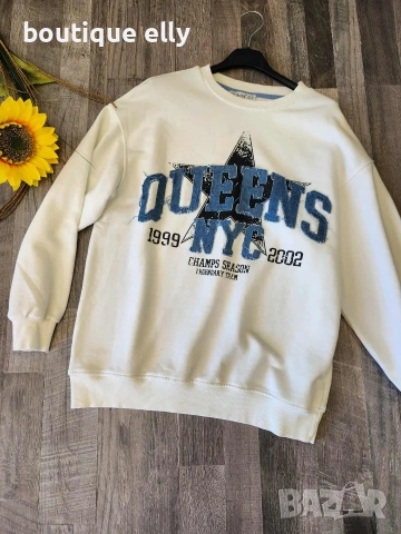 дамска блуза в бяло и черно, снимка 2 - Блузи с дълъг ръкав и пуловери - 53221080