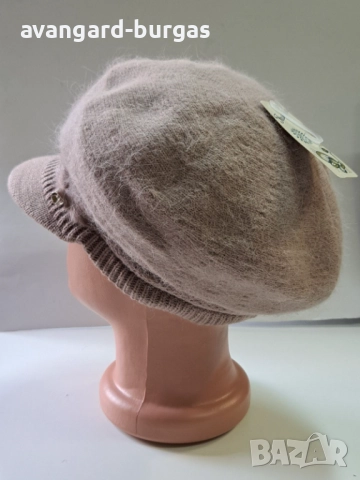 320 Дамска бутикова шапка каскет - ангора, снимка 3 - Шапки - 52529944