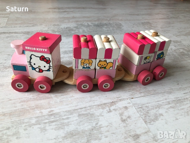 детско дървено влакче, дървена играчка, Hello Kitty, Eichhorn, снимка 2 - Образователни игри - 54144886
