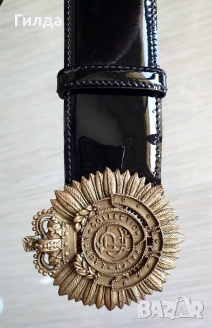 Ralph Lauren колан естествена кожа лак черно L, снимка 9 - Колани - 36771868