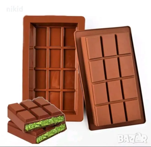  Едри правоъгълници Дубайски Дубай шоколад силиконов молд форма калъп цяла плочка шоколадов блок