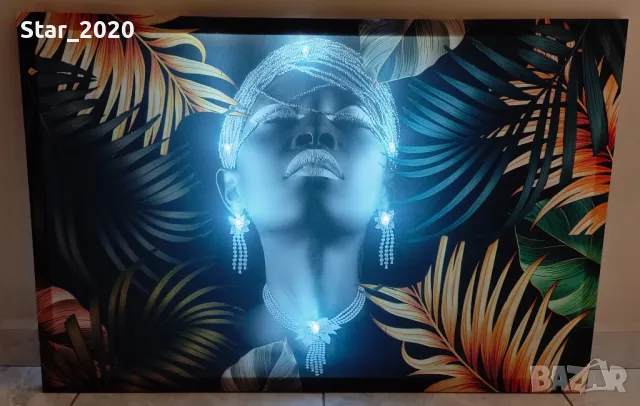 Светеща картина с LED осветление - жената 05, снимка 2 - Картини - 48730381
