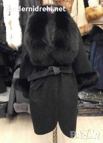 Дамско луксозно палто кашмир вълна и лисица код 92 , снимка 4 - Палта, манта - 30343645