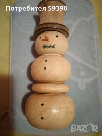 Дървен снежен човек , снимка 1 - Декорация за дома - 36817467