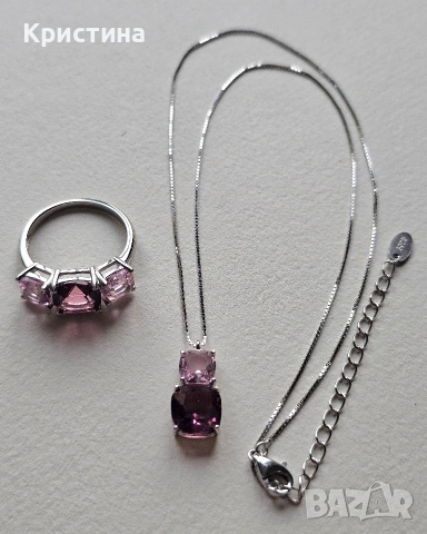 Италиански сребърен комплект, снимка 4 - Бижутерийни комплекти - 54234909