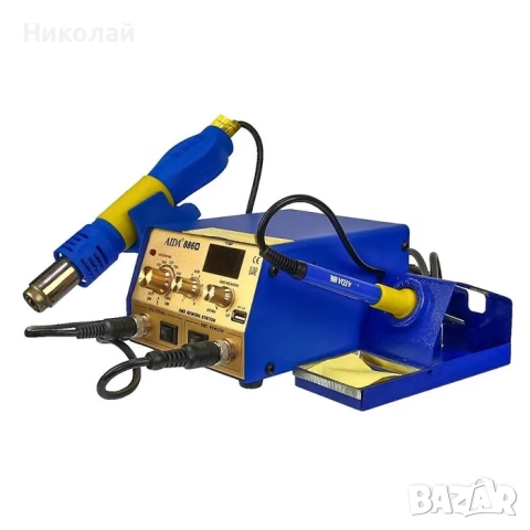Станция за запояване AIDA 886D, горещ въздух с цифров дисплей, поялник, USB , снимка 2 - Друга електроника - 52280335