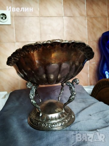 посребрена барокова купа,фруктиера, снимка 7 - Антикварни и старинни предмети - 30373623