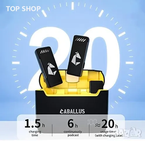 Нови 2 броя Безжични лаважни микрофони за iPhone iPad Android с калъф за зареждане/видеозапис, снимка 3 - Микрофони - 49309173