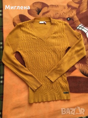Пуловер плътен цвят горчица и куркума, снимка 4 - Блузи с дълъг ръкав и пуловери - 31536945