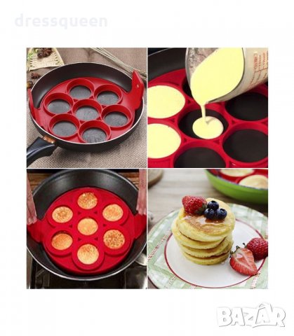 2897 СИЛИКОНОВА ФОРМА ЗА ПАЛАЧИНКИ И ЯЙЦА ЗА 7 БР., снимка 11 - Форми - 34266490