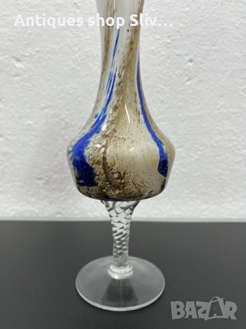 Стилна ваза от опалово стъкло тип Мурано. №4730, снимка 2 - Колекции - 42872599