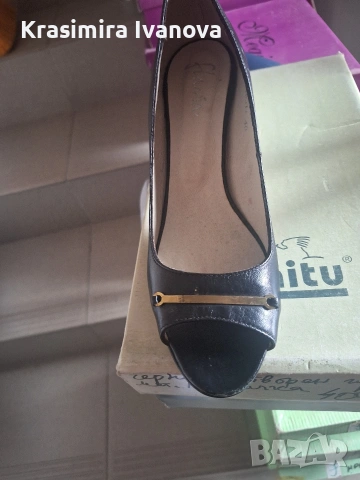 нови обувки естествена кожа,отворени отпред , снимка 2 - Дамски обувки на ток - 54160289
