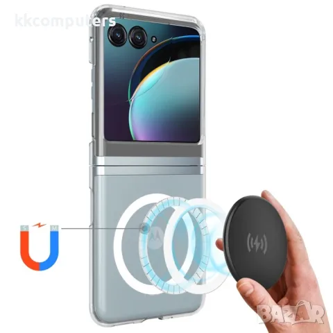 Motorola Razr 50 – Прозрачен Магнитен Калъф с MagSafe Удароустойчив и Устойчив на Надраскване + Прот, снимка 2 - Калъфи, кейсове - 55899365