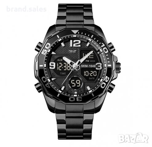 Елегантен мъжки часовник с двоен механизъм, снимка 4 - Мъжки - 30741456