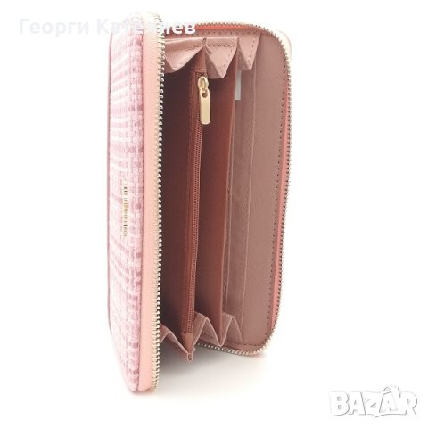 Дамско портмоне от еко кожа с цип розово, снимка 2 - Портфейли, портмонета - 37561017