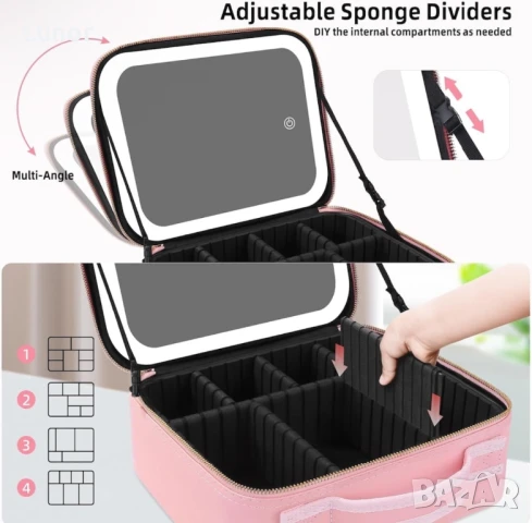 Козметичен куфар с LED осветление, снимка 4 - Други - 51370146