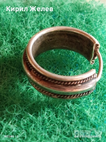 Винтидж сребърна обеца Английски стил орнаментика 53039, снимка 4 - Обеци - 54103970