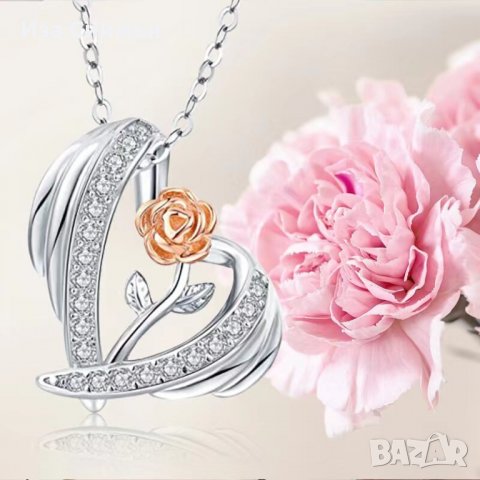 Комплект пръстен и колие с роза, снимка 8 - Бижутерийни комплекти - 37565358