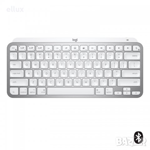 Безжична клавиатура Logitech MX Keys Mini For MAC 920-010526, Bluetooth, US, PALE GREY, снимка 3 - Клавиатури и мишки - 38322735