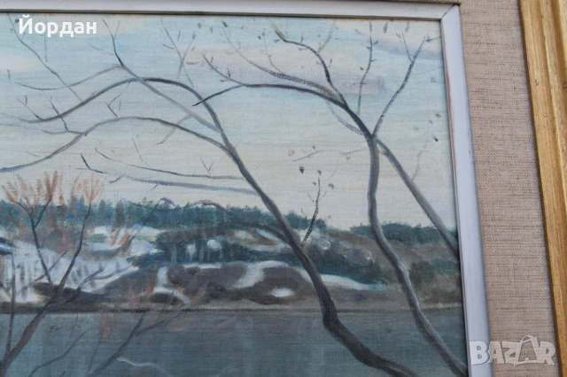 Стара картина масло върху платно, снимка 3 - Картини - 53113494