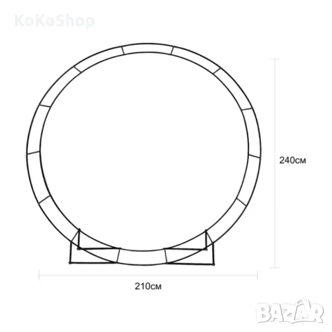 Арка/кръгла арка-240х210 см./градинска арка/декоративна арка, снимка 3 - Градински мебели, декорация  - 49828054