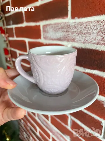 Комплект от 4 чашки за кафе с чинийки, снимка 2 - Чаши - 48354791