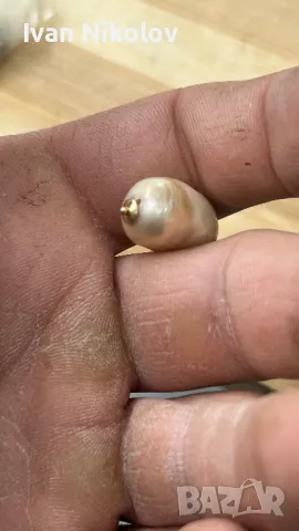 Огромна естествена перла, злато 18к, снимка 7 - Колиета, медальони, синджири - 48456689