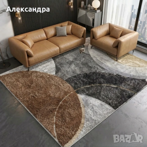 Модерен килим за хол 120х160см - Абстрактни дизайни и 3D ефект, Противоплъзгащ