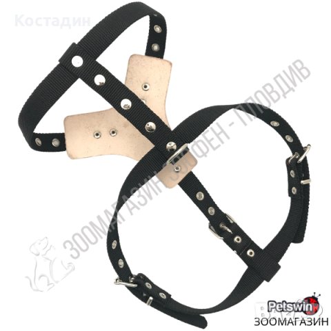 Макси Нагръдник за Куче - Трега и Естествена Кожа - S, M, L размер - Черен/Кафяв цвят, снимка 3 - За кучета - 26036691