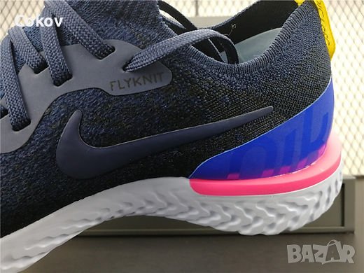 Nike Epic React Flyknit College Navy, снимка 6 - Спортни обувки - 42199555