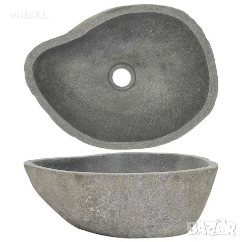 vidaXL Мивка от речен камък, овална, (37-46)x(29-36) см, снимка 1 - Мивки - 56146081