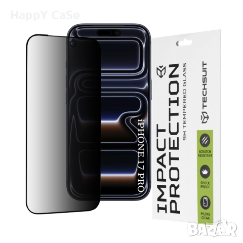 Apple iPhone 17 / Pro / Max / Air / PRIVACY ANTI-SPY Full Glue Стъклен протектор, снимка 2 - Фолия, протектори - 51829785