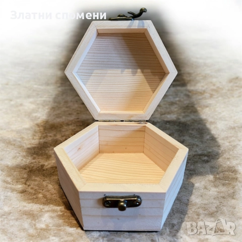 Дървена кутийка шестограм, снимка 3 - Декорация за дома - 52523305