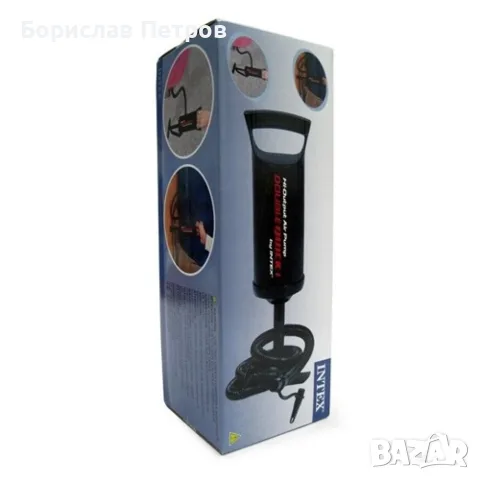 Ръчна помпа за надуване INTEX 68612 с вентилационен маркуч и 3 броя накрайници, снимка 7 - Надуваеми легла - 55754868