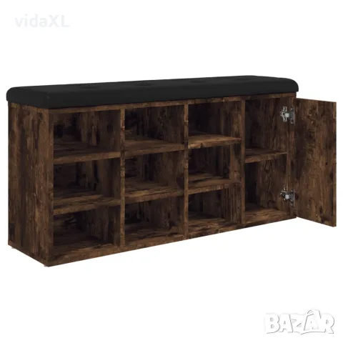vidaXL Пейка за обувки, опушен дъб, 102x32x50 см, инженерно дърво, снимка 8 - Маси - 56148117