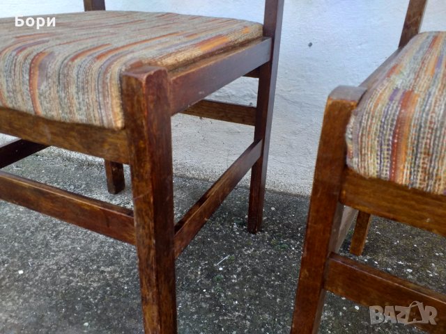 Български тапицирани дървени столове, снимка 5 - Столове - 31977811