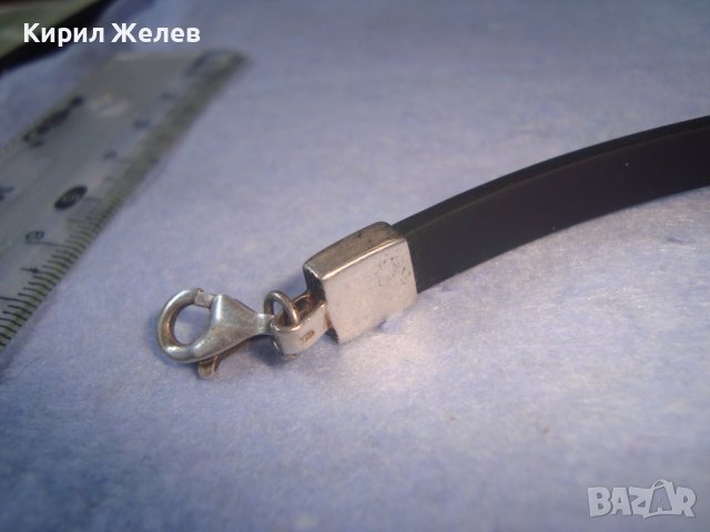 ФЕШЪН АРТ СРЕБЪРНА ГРИВНА СРЕБРО 925 със СИЛИКОНОВА КАИШКА 27236, снимка 11 - Гривни - 36867742