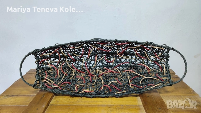 Панери от ратан, бананови листа и бамбук. , снимка 8 - Декорация за дома - 54345985