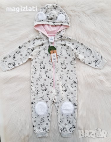 Гащеризон зайче 9-12 месеца - органичен памук - НОВ, снимка 5 - Бебешки гащеризони - 38630465