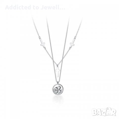 Тотална разпродажба - 50% Двуслойно сребърно колие (Faith)