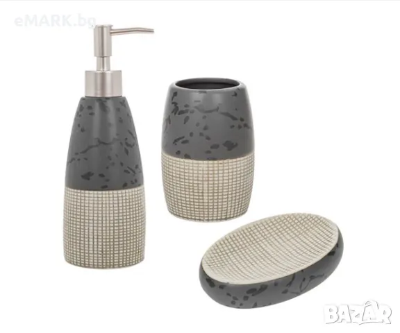 Комплект за баня Bath със самостоящ тип монтаж от керамичен материал в комплект от 3 части, снимка 1