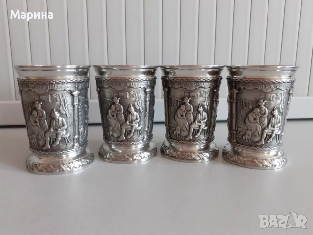 Комплект за ракия от калай Antik*Vintage  #87, снимка 12 - Антикварни и старинни предмети - 51564039