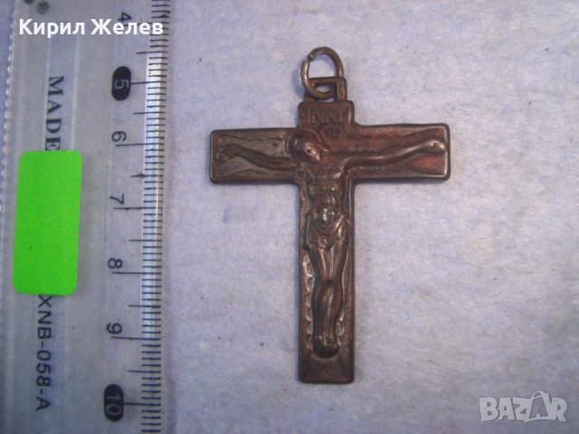 СТАРО МЕТАЛНО АРТ РАЗПЯТИЕ - КРЪСТЧЕ НАГРЪДНО 13198, снимка 4 - Колиета, медальони, синджири - 36954374