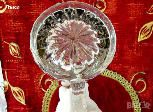 Кристална халба с калаен капак. , снимка 7 - Антикварни и старинни предмети - 56313612