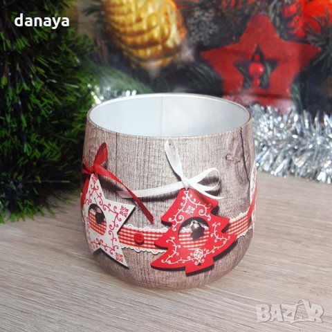 1809 Коледна ароматизирана свещ в чаша Winter Star, снимка 4 - Декорация за дома - 30707608