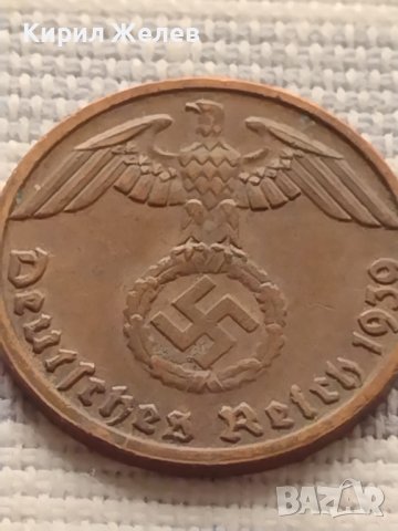 Монета 1 райхсфенинг 1939г. Германия Трети Райх с СХВАСТИКА за КОЛЕКЦИЯ 33073, снимка 8 - Нумизматика и бонистика - 42823286